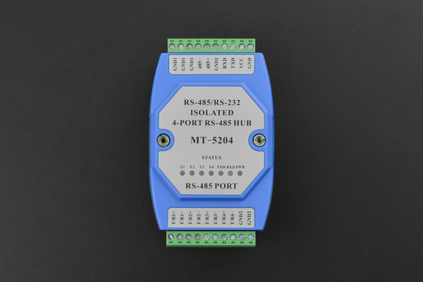 RS485 Opto-Isolated Hub, 4-Port, 2500V Isolation, 115.2Kbps