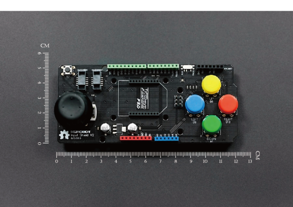Arduino Input Shield, Dual Axis Joystick, 4 Colored Buttons