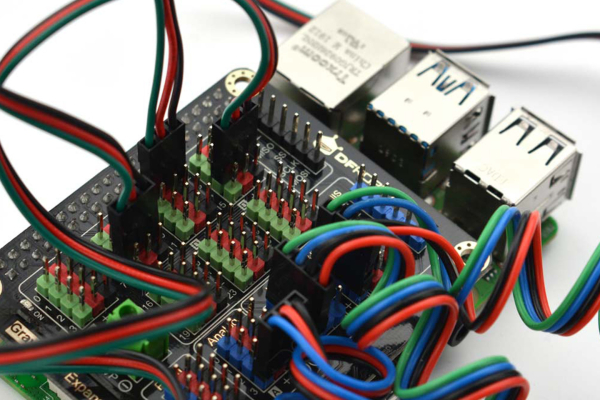 IO Expansion HAT for Raspberry Pi 4B/3B+, Digital/Analog/PWM/I2C/UART/SPI/IIS