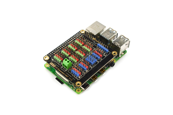 IO Expansion HAT for Raspberry Pi 4B/3B+, Digital/Analog/PWM/I2C/UART/SPI/IIS