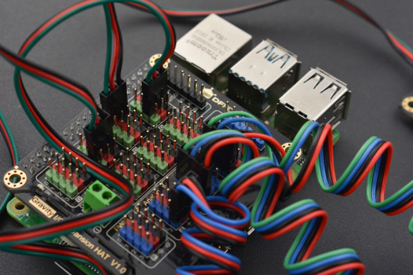 IO Expansion HAT for Raspberry Pi 4B/3B+, Digital/Analog/PWM/I2C/UART/SPI/IIS