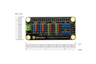 IO Expansion HAT, Raspberry Pi Zero/Zero W, 12-bit ADC, PWM, UART