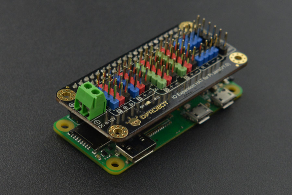IO Expansion HAT, Raspberry Pi Zero/Zero W, 12-bit ADC, PWM, UART