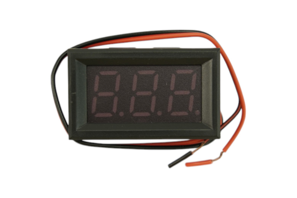 LED Voltage Meter, Blue, 3-30V, 1% Accuracy