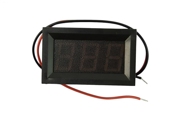 LED Voltage Meter, Red, 3-30V, 1% Accuracy