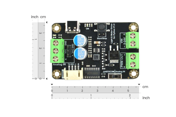 Light & Motor Driver V1.0, 5V-24V, 10A, Python/PC/UART Control