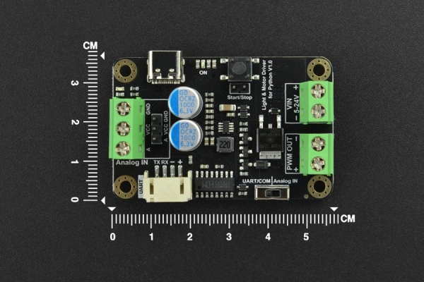 Light & Motor Driver V1.0, 5V-24V, 10A, Python/PC/UART Control