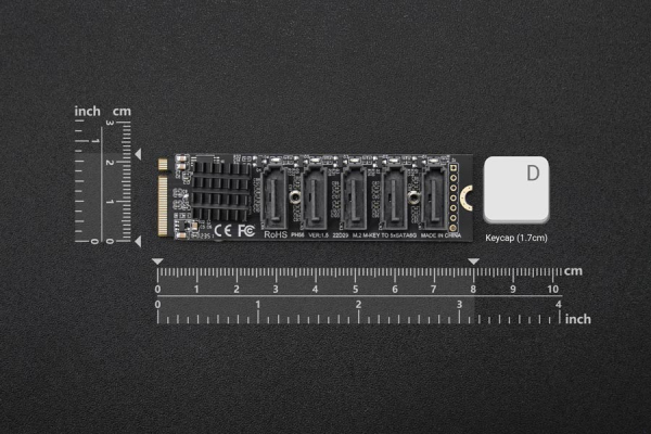 M.2 M Key Expansion Board, SATA3.0, Compatible with LattePanda Sigma