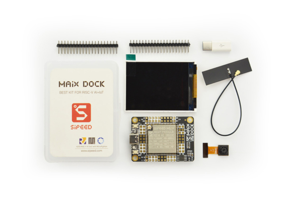 AI Development Kit M1W Dock, K210 Chip, 2.4" LCD, Mic, TF Slot