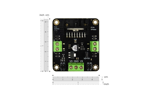 DC Motor Controller L298N, 4.8-46V 2A Dual H-Bridge