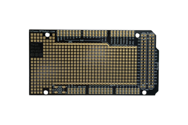 Prototyping Shield Mega for Arduino Mega, Reset Button, GND/+5V Rails