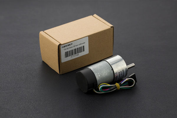 DC Geared Motor w/Encoder, 12V, 251RPM, 18Kg.cm, 43.8:1, 700CPR