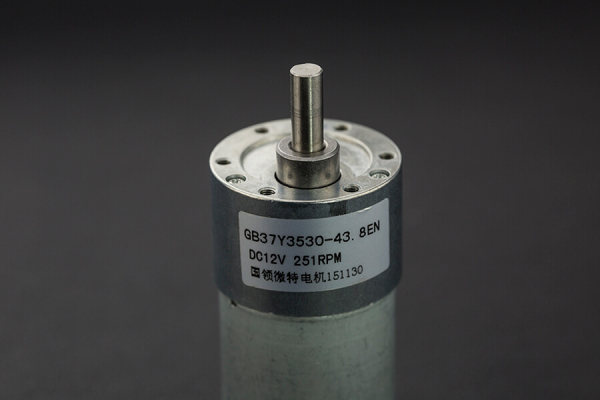 DC Geared Motor w/Encoder, 12V, 251RPM, 18Kg.cm, 43.8:1, 700CPR