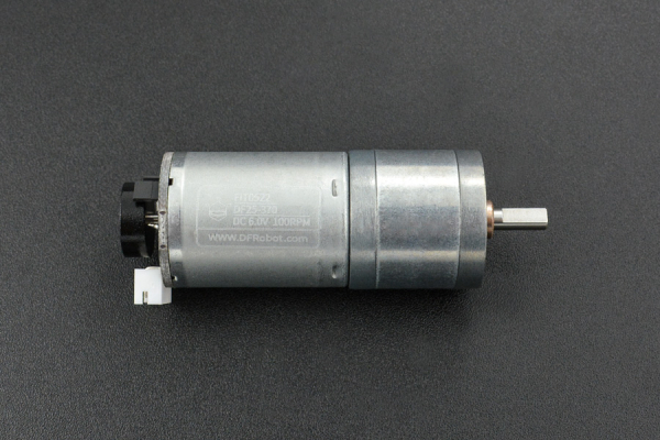 DC Geared Motor, w/Encoder, Metal, 6V, 100RPM, 6.5Kg.cm