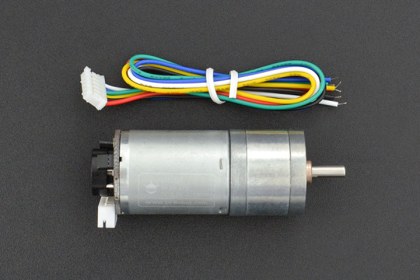 DC Geared Motor, w/Encoder, Metal, 6V, 210RPM, 10Kg.cm