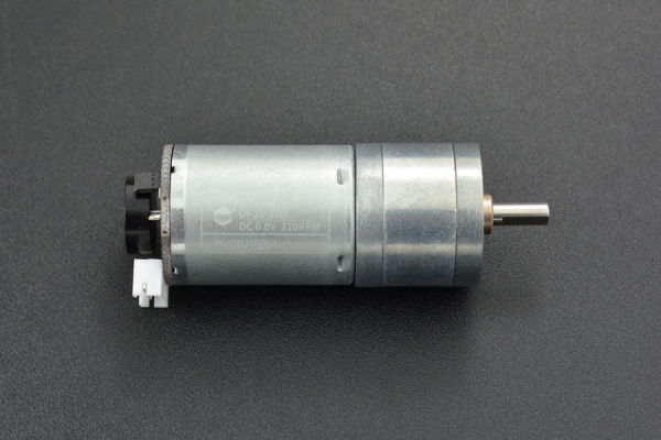 DC Geared Motor, w/Encoder, Metal, 6V, 210RPM, 10Kg.cm