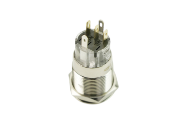 Pushbutton Metal illuminated-Blue Ring, IP67, 5-12V LED, 19mm