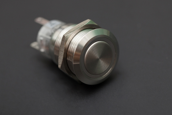 Pushbutton Metal illuminated-Blue Ring, IP67, 5-12V LED, 19mm