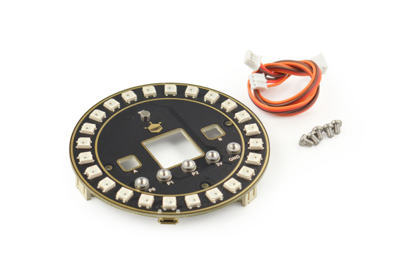 Circular RGB LED Expansion Board, 24 RGB LEDs, Microphone, Buzzer