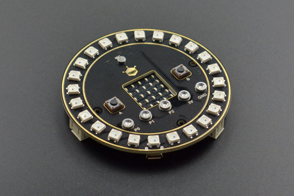 Circular RGB LED Expansion Board, 24 RGB LEDs, Microphone, Buzzer