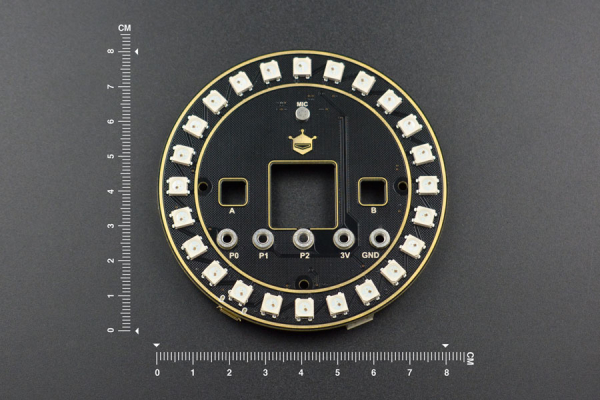Circular RGB LED Expansion Board, 24 RGB LEDs, Microphone, Buzzer