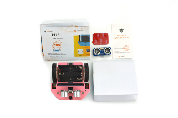 micro: Maqueen Lite with Skin, Red, micro:bit Educational Programming Robot Platform