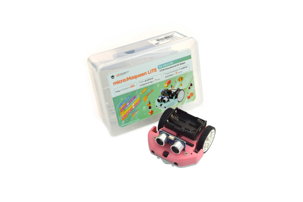 micro: Maqueen Lite with Skin, Red, micro:bit Educational Programming Robot Platform