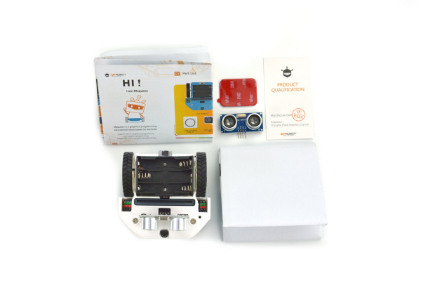 micro: Maqueen Lite with Skin White, micro:bit Educational Programming Robot Platform
