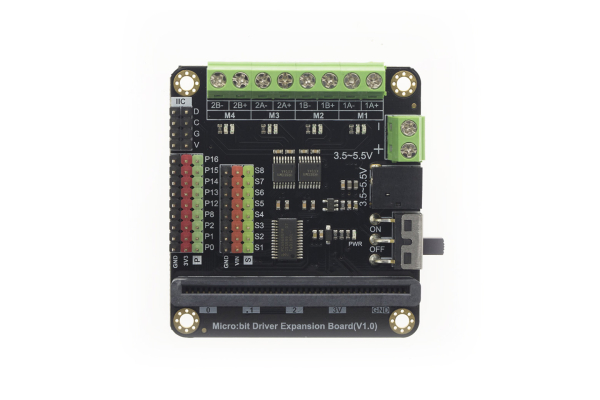 Driver Expansion Board - micro:Driver for micro:bit, 4 Motor, 8 Servo