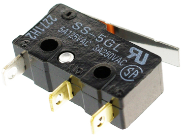 Microswitch, 5A/250V, Hinge Lever, -25C to 85C