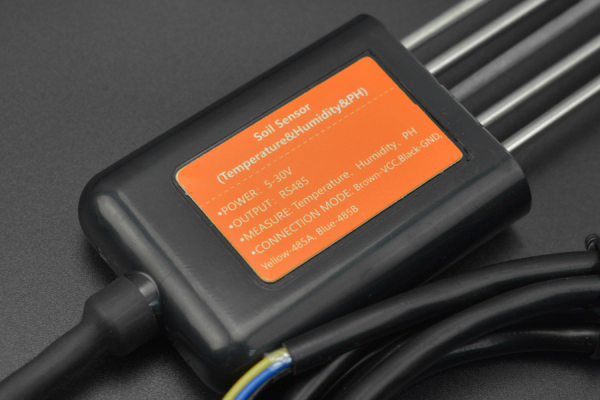 Soil Temperature, Humidity, pH Monitoring Sensor MODBUS RTU RS485, IP68, 5-30V