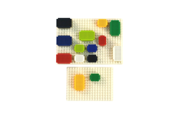 Block Building Breadboard Kit, Multi-color, Mini, 25 & 55 Holes, ABS