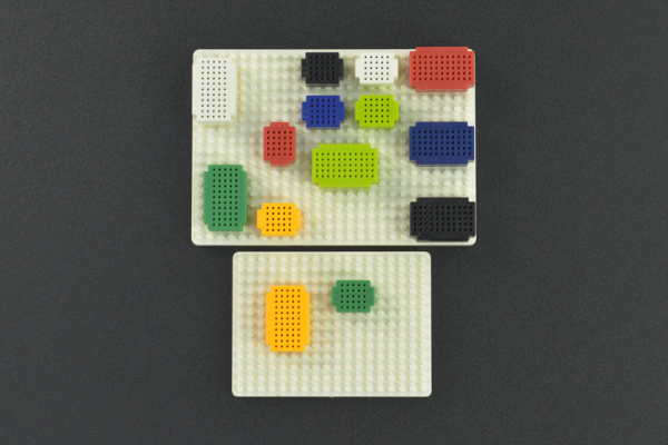 Block Building Breadboard Kit, Multi-color, Mini, 25 & 55 Holes, ABS