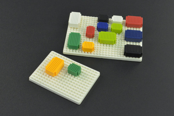 Block Building Breadboard Kit, Multi-color, Mini, 25 & 55 Holes, ABS