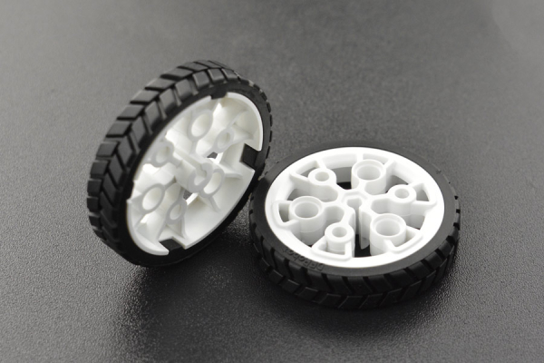 ABS Rubber Wheel N20, 43x9mm, Fits Mini Gear Motors, Encoder Ready