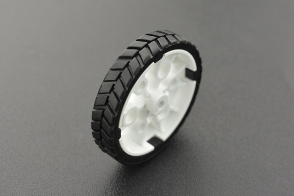 ABS Rubber Wheel N20, 43x9mm, Fits Mini Gear Motors, Encoder Ready