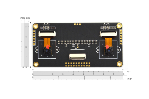 Dual Camera OV2640, 2MP, 60mm, AI Vision, Low-Light, SCCB