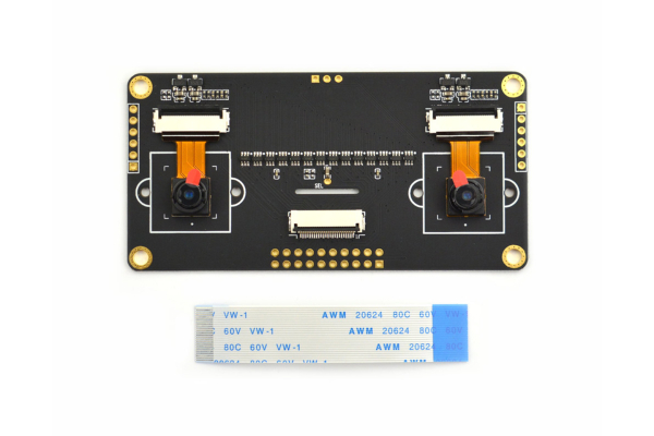 Dual Camera OV2640, 2MP, 60mm, AI Vision, Low-Light, SCCB