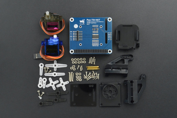 Pan-Tilt HAT, 2-DOF, I2C, 12-bit PWM, Light Sensor