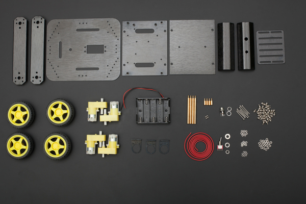 4WD Mobile Platform Pirate, Aluminum, 4 Motors, Arduino Compatible