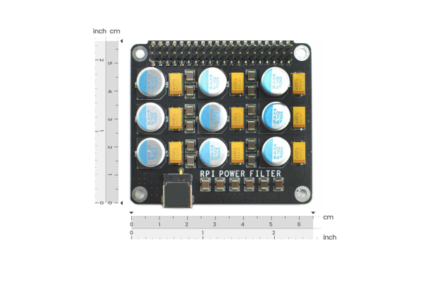 Power Filter Board, Raspberry Pi 3B+/4B, Filters Noise, Stabilizes Power