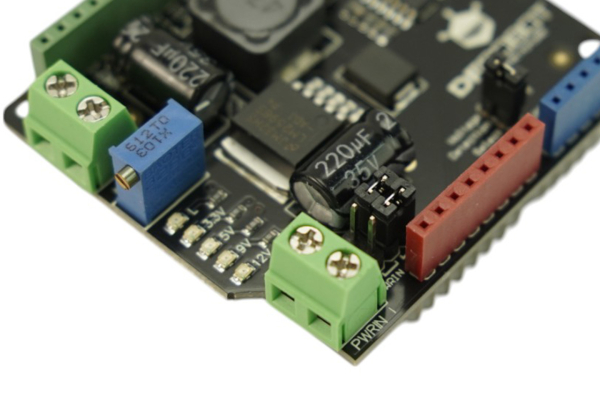 Power Shield, Arduino Compatible, 4.5-35V, 1.25-12V, 3A Peak