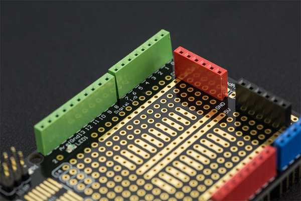 Prototyping Shield, Arduino, Mini Breadboard, Reset Button, ICSP Header