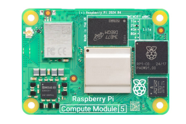 Raspberry Pi Compute Module 5 (4GB RAM, 32GB eMMC, 2.4 / 5.0 GHz Wireless, CM5104032)
