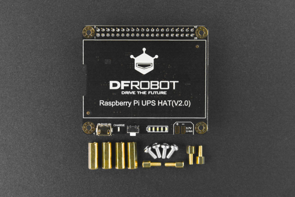 Raspberry Pi UPS HAT, 2A Output, I2C, 5 LEDs, Fuel Gauge