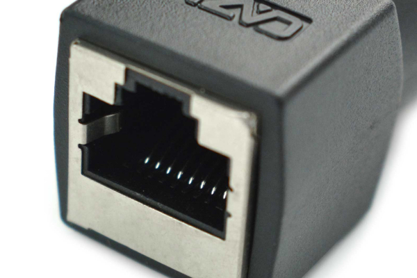 Adapter RJ45 Female to M12 4 Pin Female, IP67 Waterproof, EMI Shielded