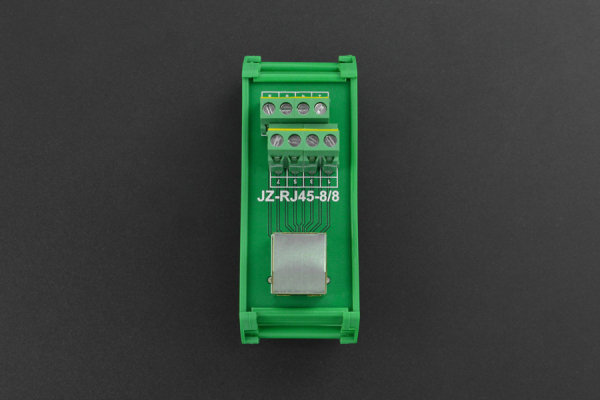 RJ45 Terminal Block Adapter - Horizontal, DIN Rail, 8-Port, Green