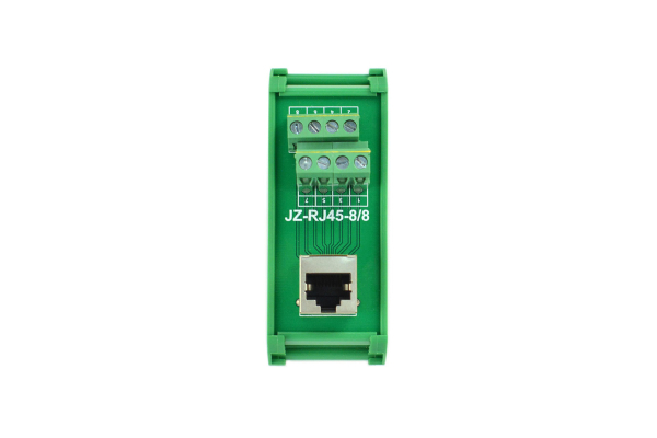 RJ45 Terminal Block Adapter - Vertical, DIN Rail, Easy Wiring