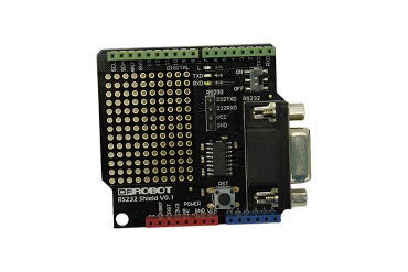 RS232 Shield for Arduino, DB9, 5V, Mode Switch, LED