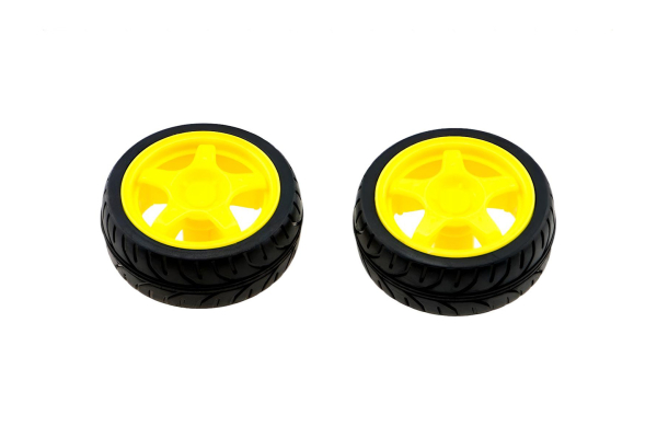 Rubber Wheel, A4WD and A2WD (Pair), 65mm Diameter, 26mm Width